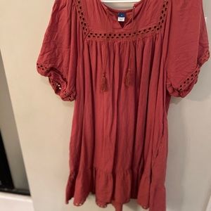 Short boho dress w ties at top